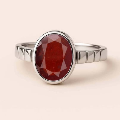 Luxury Royal Hessonite Gomed Sterling Silver Ring for Male