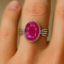 Luxury Royal Ruby Sterling Silver Ring for Female