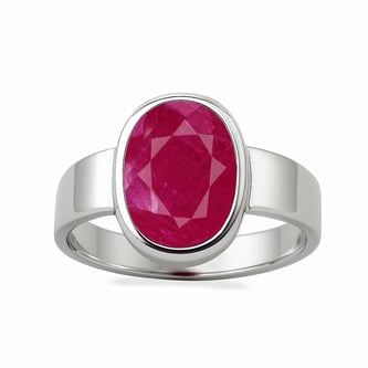 Luxury Royal Ruby Sterling Silver Ring for Male