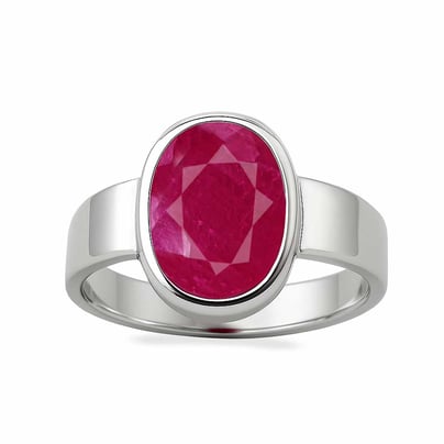 Luxury Royal Ruby Sterling Silver Ring for Male