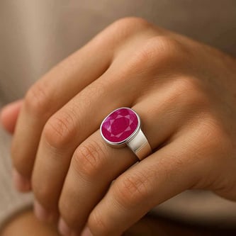 Luxury Royal Ruby Sterling Silver Ring for Male