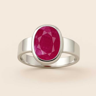 Luxury Royal Ruby Sterling Silver Ring for Male