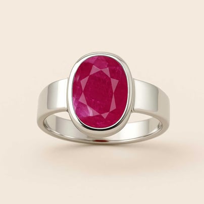 Luxury Royal Ruby Sterling Silver Ring for Male