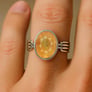 Luxury Royal Yellow Sapphire Sterling Silver Ring for Female