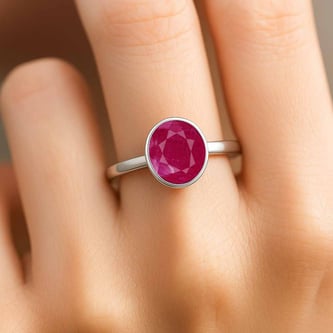 Luxury Ruby 925 Sterling Silver Ring for Women