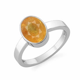 Luxury Yellow Sapphire 925 Sterling Silver Ring for Women
