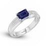 MGA Silver Bend Blue Sapphire Ring For Him