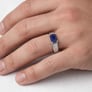 MGA Silver Bend Blue Sapphire Ring For Him