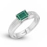 MGA Silver Bend Emerald Ring For Him