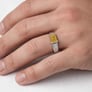 MGA Silver Bend Yellow Sapphire Ring For Him