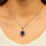 Modern 925 Silver Blue Sapphire (Neelam) Pendant