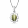 Modern 925 Silver Cat's Eye (Lahsuniya) Pendant