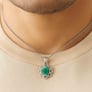 Modern 925 Silver Emerald (Panna) Pendant