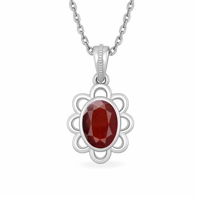 Modern 925 Silver Hessonite Gomed Pendant