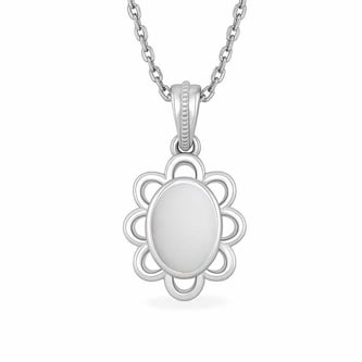 Modern 925 Silver Opal Stone Pendant