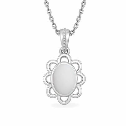 Modern 925 Silver Opal Stone Pendant