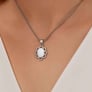 Modern 925 Silver Opal Stone Pendant