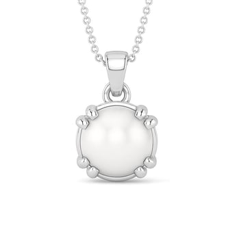 Modern 925 Silver Pearl (Moti) Pendant