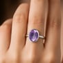 Modern 925 Sterling Silver Amethyst Women’s Ring