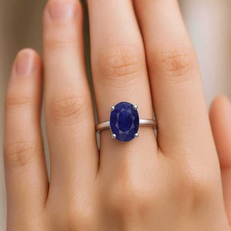 Modern 925 Sterling Silver Blue Sapphire Women’s Ring