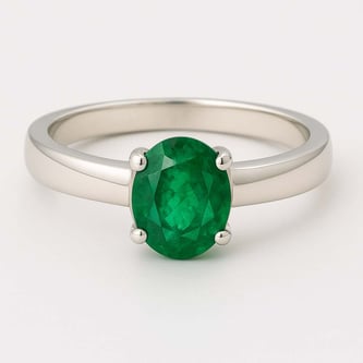 Modern 925 Sterling Silver Emerald Women’s Ring