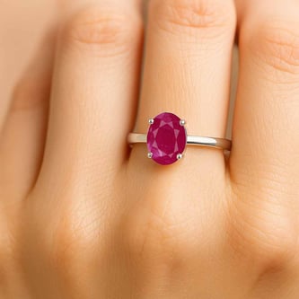 Modern 925 Sterling Silver Ruby Women’s Ring