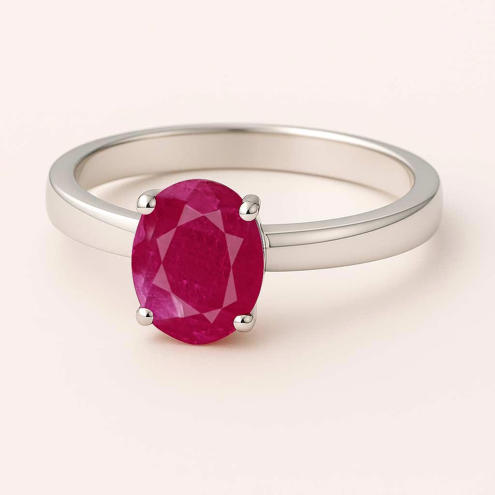 Modern 925 Sterling Silver Ruby Women’s Ring