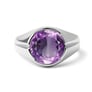 Modern Amethyst Sterling Silver Ring for Women