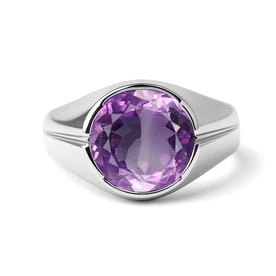Modern Amethyst Sterling Silver Ring for Women