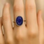 Modern Blue Sapphire Sterling Silver Ring for Women