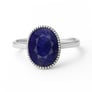 Modern Blue Sapphire Sterling Silver Ring for Women