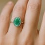 Modern Emerald Sterling Silver Ring for Women