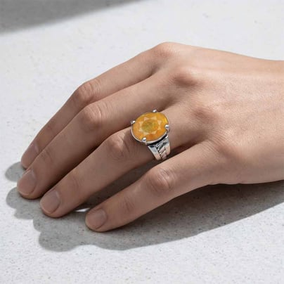 Modern Royalty Yellow Sapphire Ring For Men and Women