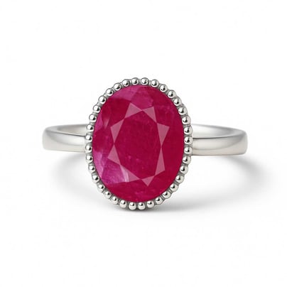 Modern Ruby Sterling Silver Ring for Women