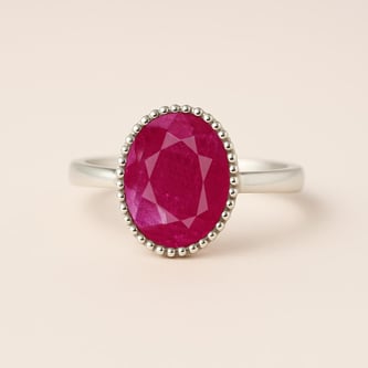 Modern Ruby Sterling Silver Ring for Women