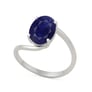 Modern Sterling Silver Blue Sapphire Gemstone Women’s Ring