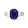 Modern Sterling Silver Blue Sapphire Neelam Ratna Men’s Ring