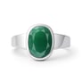 Modern Sterling Silver Emerald Panna Ratna Men’s Ring