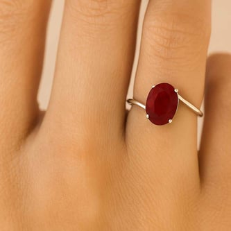Modern Sterling Silver Hessonite Gomed Gemstone Women’s Ring