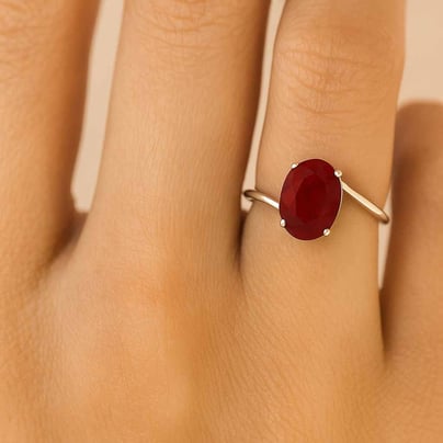 Modern Sterling Silver Hessonite Gomed Gemstone Women’s Ring