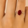 Modern Sterling Silver Hessonite Gomed Gemstone Women’s Ring