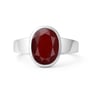 Modern Sterling Silver Hessonite Gomed Ratna Men’s Ring
