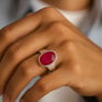 Modern Sterling Silver Ruby Manik Ratna Men’s Ring