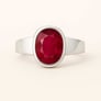 Modern Sterling Silver Ruby Manik Ratna Men’s Ring
