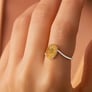 Modern Sterling Silver Yellow Sapphire Gemstone Women’s Ring
