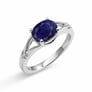 Modern Women's Sterling Silver Oval Blue Sapphire Ring
