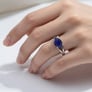 Modern Women's Sterling Silver Oval Blue Sapphire Ring