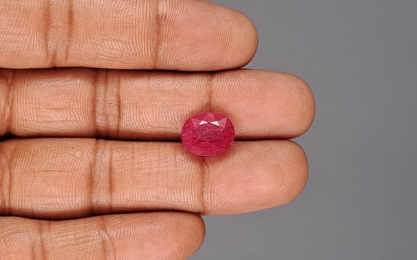 Rubis Traité Rouge-rose Du Mozambique - 6,64 Carats - Taille 11 X 9,7 X 5,7 Mm