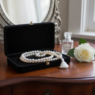 Natural Pearl (Moti) Jaap Mala 108 Beads for Meditation or Prayer