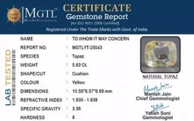 Natural Yellow Topaz - 5.63 Carat Prime Quality YT-25043